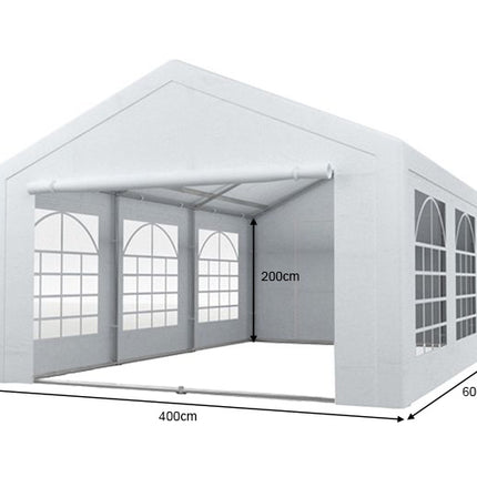 Partytent wit pvc met grondframe 4x6m