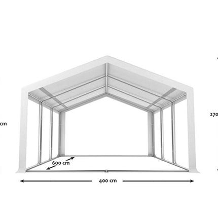 Partytent wit pvc met grondframe 4x6m