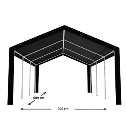 Partytent zwart semi professioneel 4x6m