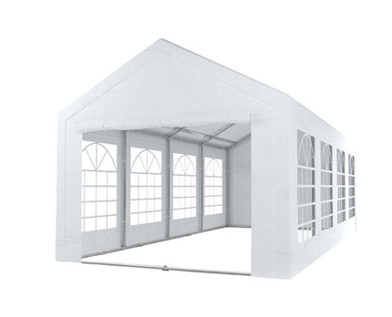 Partytent wit pvc met grondframe 4x8m