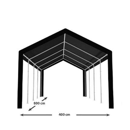 Partytent zwart semi professioneel 4x8m