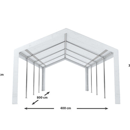 Partytent wit semi professioneel 4x8m