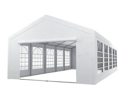 Partytent wit pvc met grondframe 5x10m