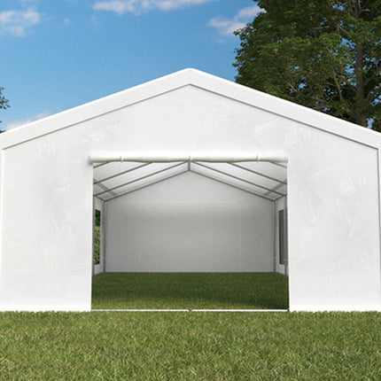 Partytent wit pvc met grondframe 5x10m