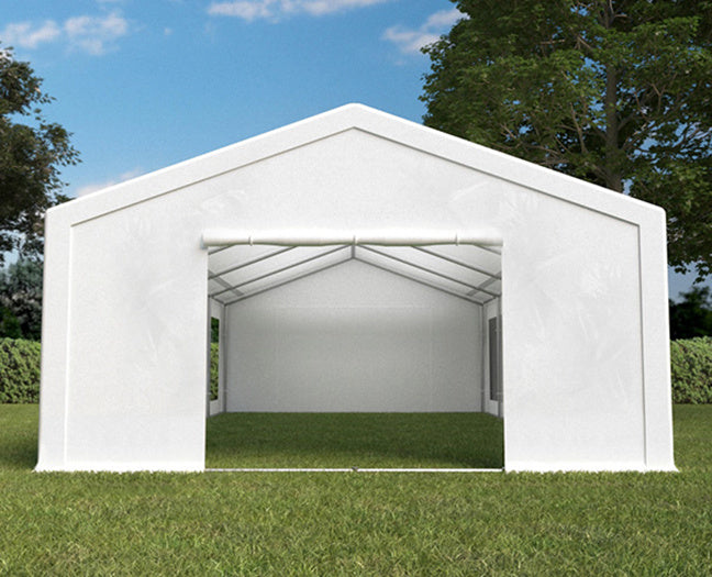 Partytent wit pvc met grondframe 5x10m