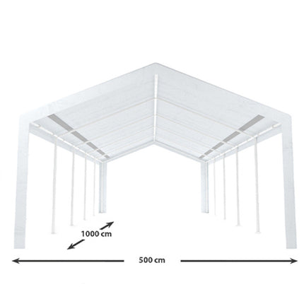 Partytent wit semi professioneel 5x10m