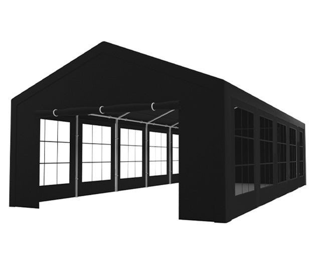 Partytent zwart semi professioneel 5x10m