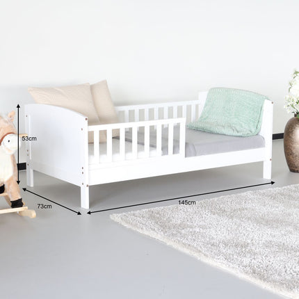 Peuterbed wit hout 140x70cm Milene inclusief lattenbodem kinderbed