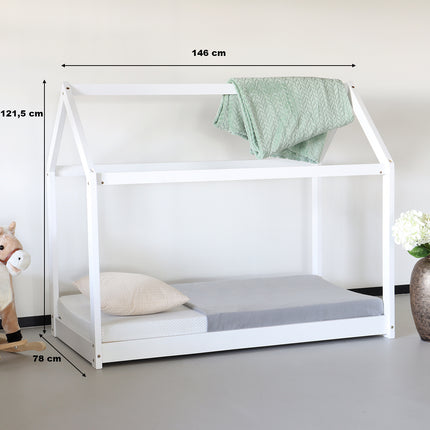 Peuterbed wit hout 140x70cm Puckie inclusief lattenbodem