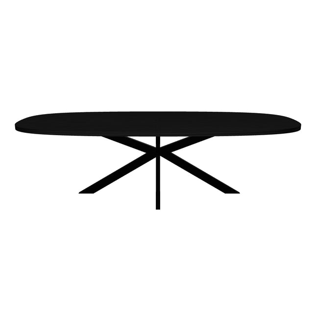 Eettafel Leco deens ovaal 270cm zwart melamine