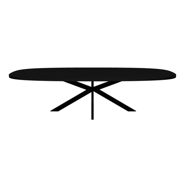Eettafel Leco deens ovaal 300cm zwart melamine