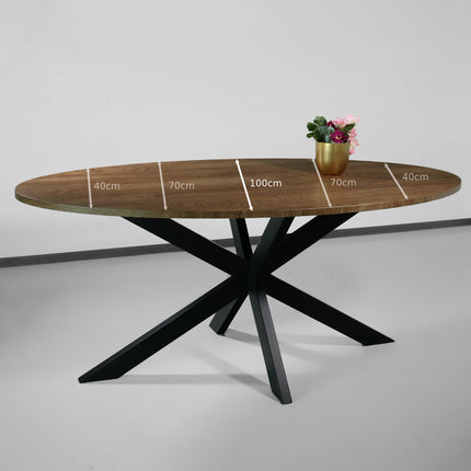 Eettafel ovaal 180cm Rato bruin ovale tafel