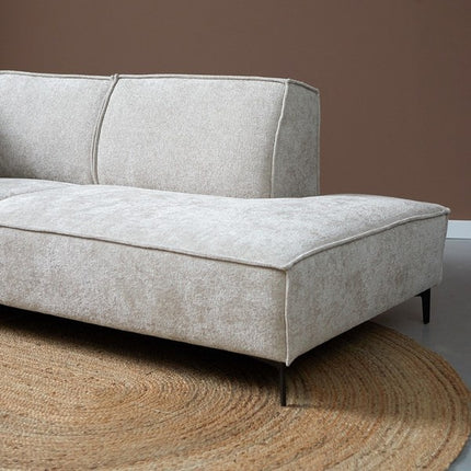 Hoekbank River beige loungebank 289cm polyester bankstel rechts