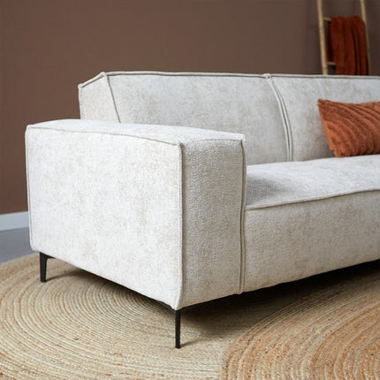 Hoekbank River beige loungebank 289cm polyester bankstel rechts