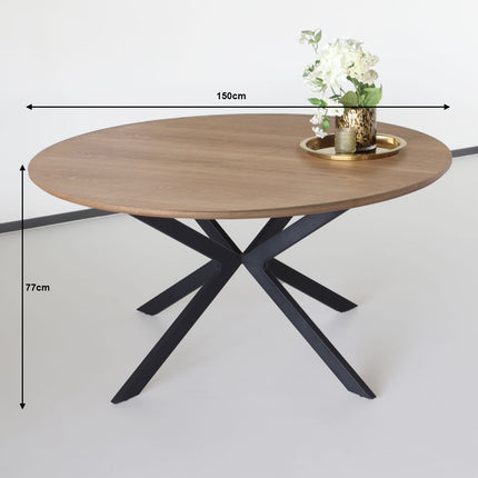 Eettafel rond Ronsi bruin 150cm ronde tafel