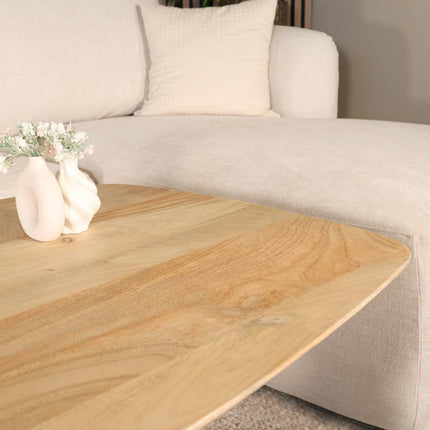 Salontafel deens ovaal mangohout 130cm lichtbruin Livy