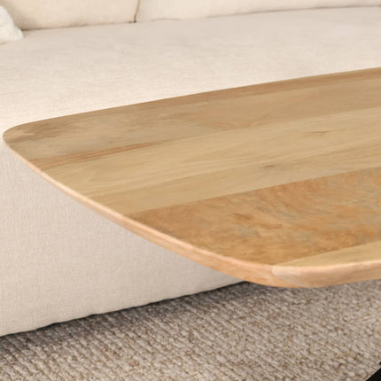 Salontafel deens ovaal mangohout 130cm lichtbruin Livy