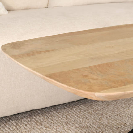 Salontafel deens ovaal mangohout 130cm lichtbruin Livy