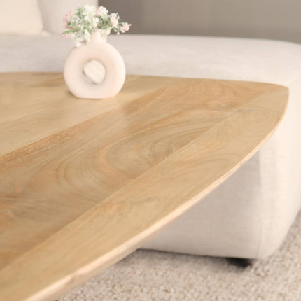Salontafel deens ovaal mangohout 130cm lichtbruin Livy