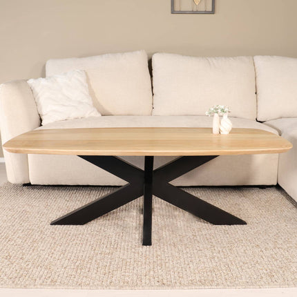Salontafel deens ovaal mangohout 130cm lichtbruin Livy