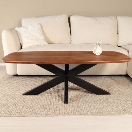 Salontafel deens ovaal mangohout 130cm bruin Livy