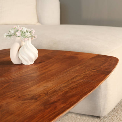 Salontafel deens ovaal mangohout 130cm bruin Livy