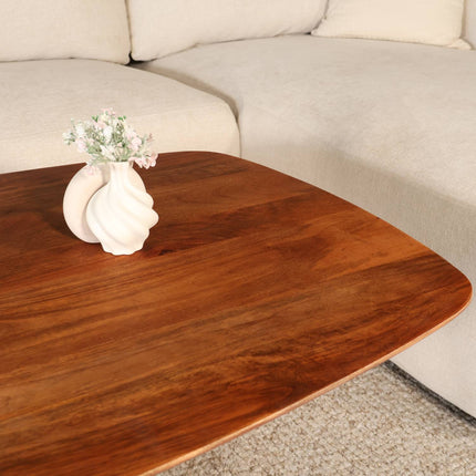 Salontafel deens ovaal mangohout 130cm bruin Livy