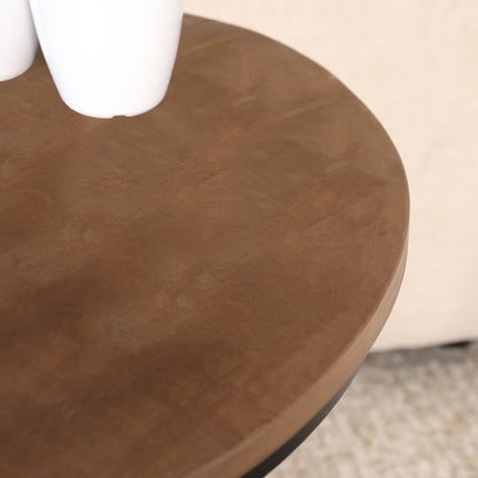 Salontafel rond 3delig walnoot mangohout Jaell