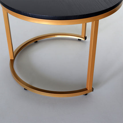 Salontafel rond  3 delig Kiki goud bijzettafel industrieel side table