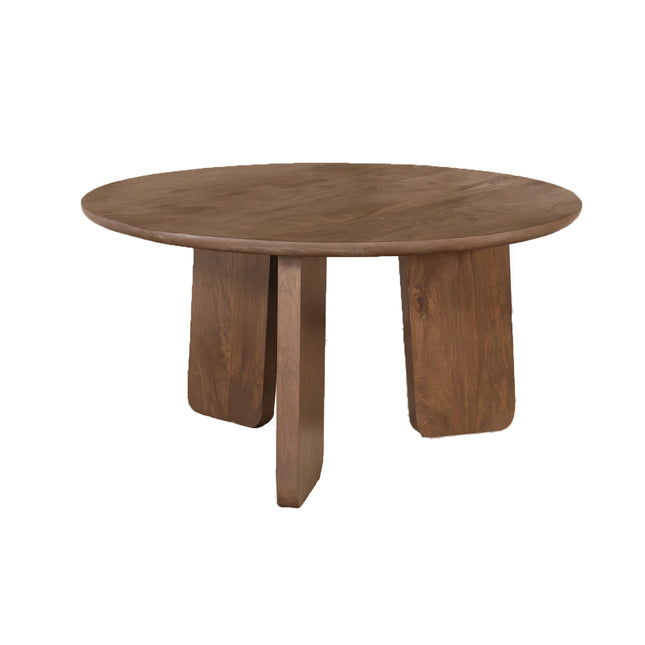 Tweedekans model: Salontafel Japandi rond 80cm bruin walnoot mangohout Kiko