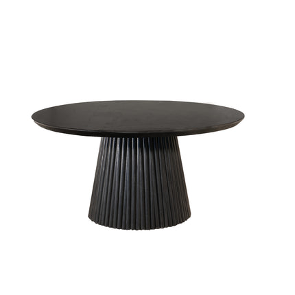 Salontafel Japandi rond zwart mangohout 80cm Kimi