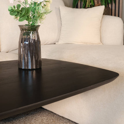 Salontafel deens ovaal mangohout 130cm zwart Livy
