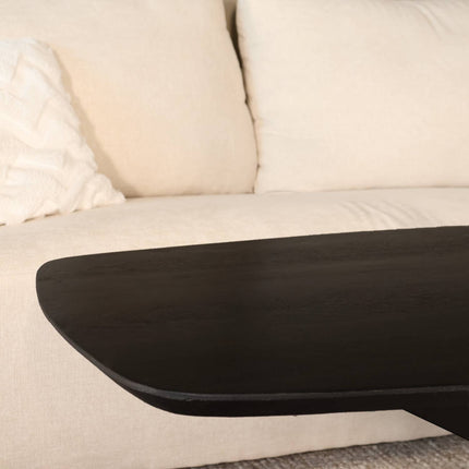 Salontafel deens ovaal mangohout 130cm zwart Livy