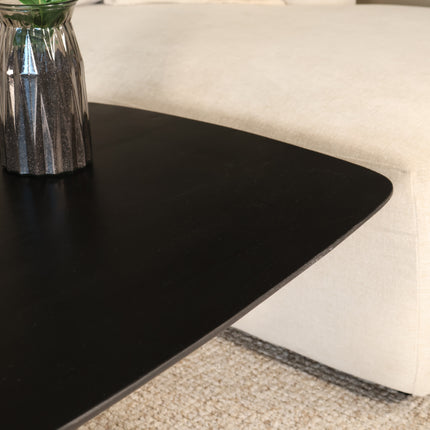 Salontafel deens ovaal mangohout 130cm zwart Livy