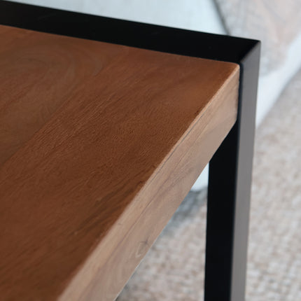 Salontafel rechthoekig walnoot mangohout 100cm Lotus