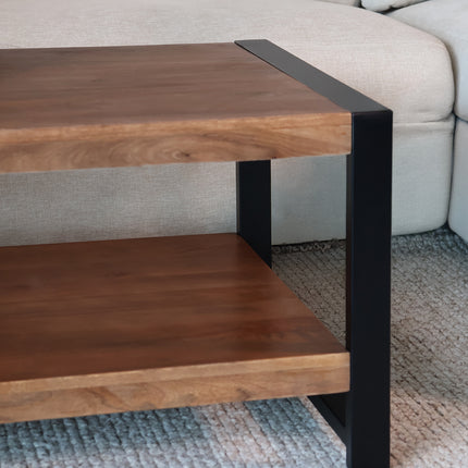 Salontafel rechthoekig walnoot mangohout 100cm Lotus