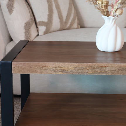 Salontafel rechthoekig walnoot mangohout 100cm Lotus