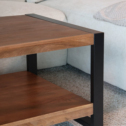 Salontafel rechthoekig walnoot mangohout 100cm Lotus