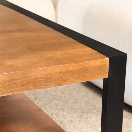 Salontafel vierkant walnoot mangohout 90cm Violet