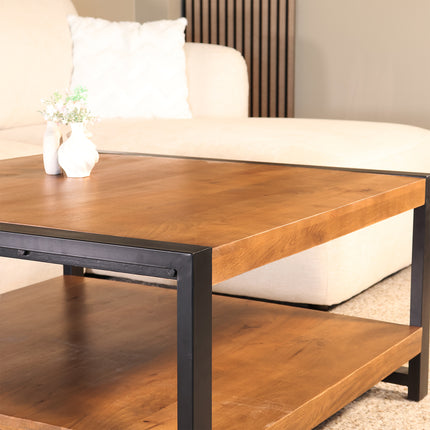 Salontafel vierkant walnoot mangohout 90cm Violet