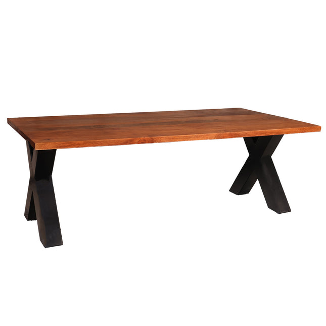 Salontafel x-poot mangohout 130cm bruin Pato