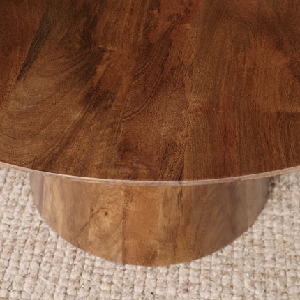 Salontafel Japandi rond bruin mangohout 80cm Remi