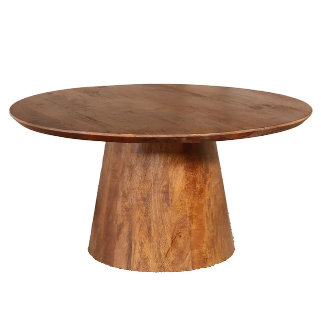 Salontafel Japandi rond bruin mangohout 80cm Remi