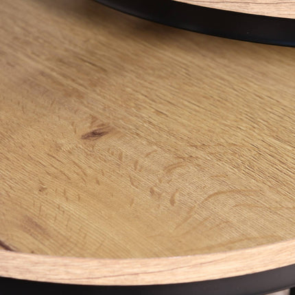 Salontafel rond 2delig lichtbruin MDF Rutger