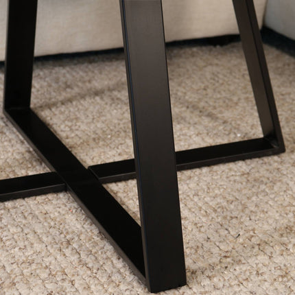 Salontafel rond zwart mangohout 75cm Teun