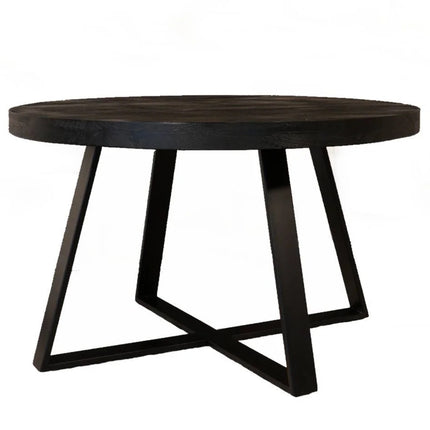 Salontafel rond zwart mangohout 75cm Teun