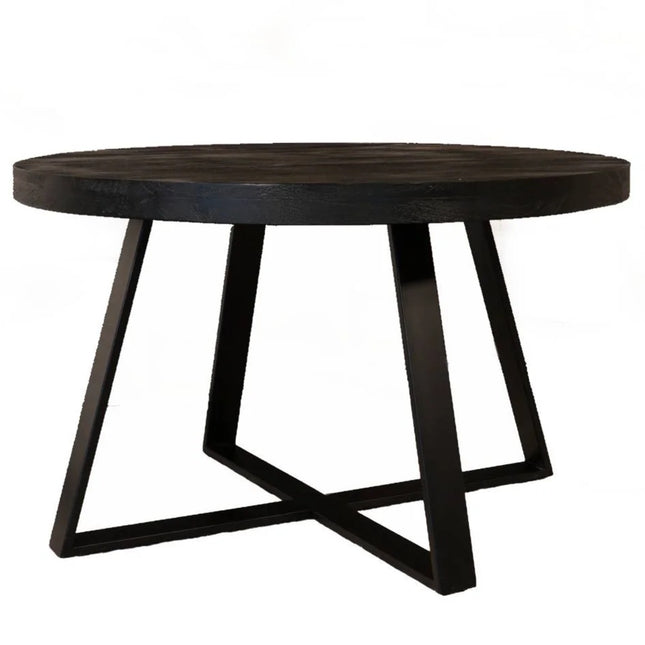 Salontafel rond zwart mangohout 75cm Teun
