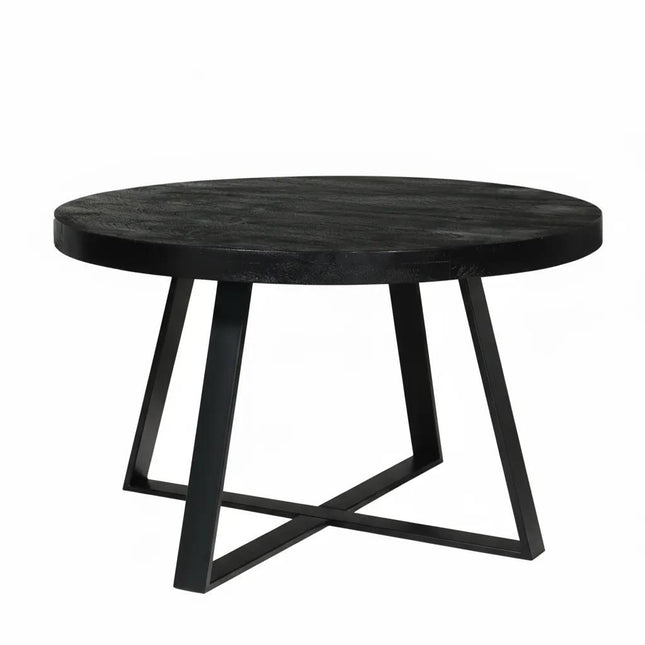 Salontafel rond zwart mangohout 75cm Teun