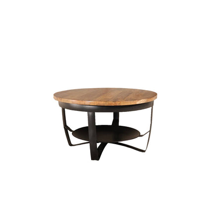 Salontafel rond bruin mangohout 70cm Tycho