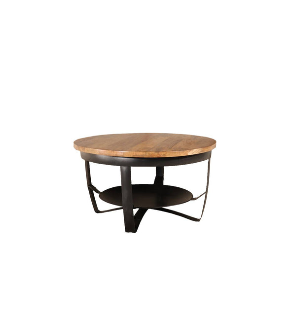 Salontafel rond bruin mangohout 70cm Tycho